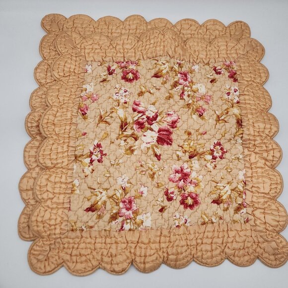 Nordstrom Floral Striped Quilted Throw Pillow Cotton and Polyester QTY 2 - Picture 2 of 5